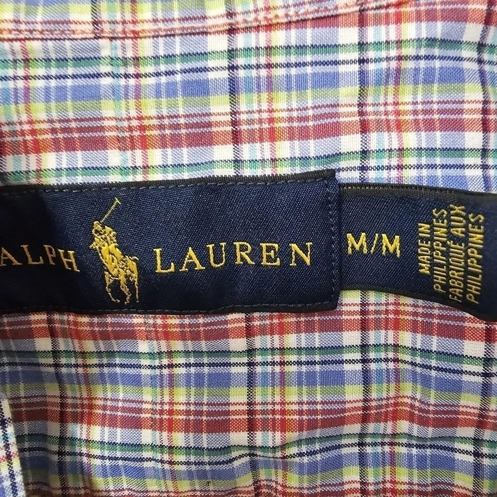 Ralph Lauren plaid multicolor button casual shirt size medium